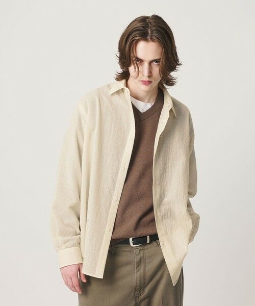 BEAUTY&YOUTH UNITED ARROWS / ビューティー&ユース ユナイテッドアローズ シャツ・ブラウス | ウール ガーゼ レギュラー シャツ GRANDE TAPERD型 | 詳細1