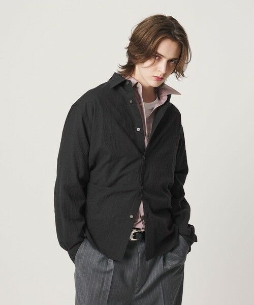 BEAUTY&YOUTH UNITED ARROWS / ビューティー&ユース ユナイテッドアローズ シャツ・ブラウス | ウール ガーゼ レギュラー シャツ GRANDE TAPERD型（DK.GRAY）