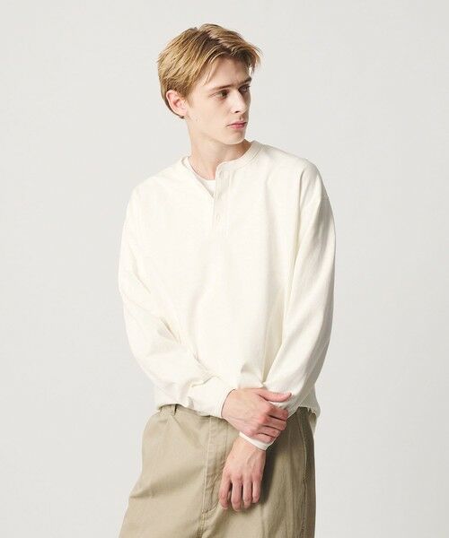 BEAUTY&YOUTH UNITED ARROWS / ビューティー&ユース ユナイテッドアローズ カットソー | ”THE HEAVY”10oz ヘビー ワイド ヘンリーネック カットソー(OFF WHITE)
