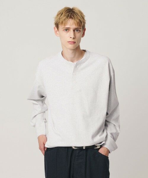 BEAUTY&YOUTH UNITED ARROWS / ビューティー&ユース ユナイテッドアローズ カットソー | ”THE HEAVY”10oz ヘビー ワイド ヘンリーネック カットソー(LT.GRAY)