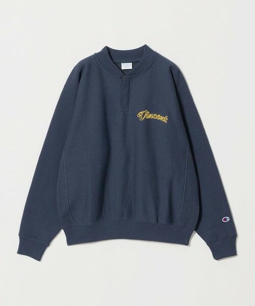 BEAUTY&YOUTH UNITED ARROWS / ビューティー&ユース ユナイテッドアローズ カットソー | ＜CHAMPION×BEAUTY&YOUTH＞ヘンリーネック スウェット（NAVY）