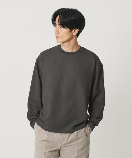 BEAUTY&YOUTH UNITED ARROWS / ビューティー&ユース ユナイテッドアローズ カットソー | FUSION TWILL クルーネック カットソー UVカット タテヨコストレッチ（DK.GRAY）