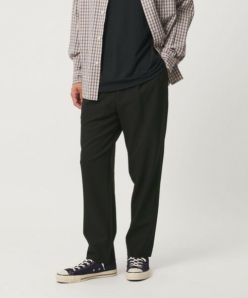 BEAUTY&YOUTH UNITED ARROWS / ビューティー&ユース ユナイテッドアローズ その他パンツ | アルガン トロ 1プリーツ テーパード パンツ NO.7 タテヨコストレッチ(BLACK)