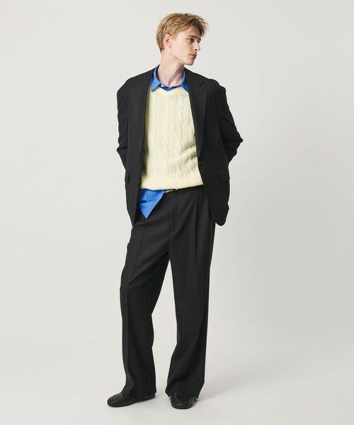 BEAUTY&YOUTH UNITED ARROWS / ビューティー&ユース ユナイテッドアローズ その他パンツ | N/SUIT サキソニー 2プリーツ ワイド スラックス | 詳細4