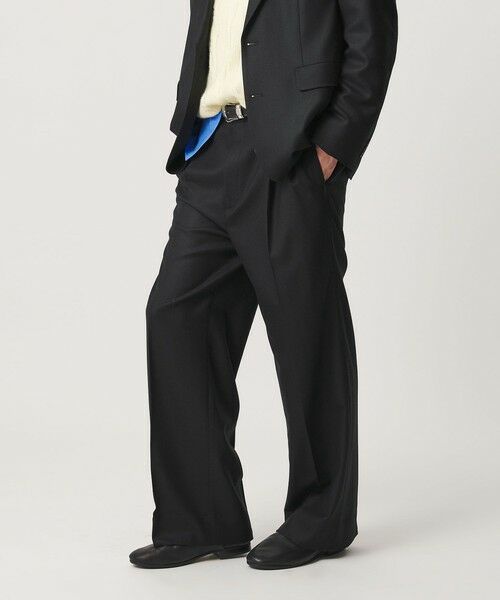 BEAUTY&YOUTH UNITED ARROWS / ビューティー&ユース ユナイテッドアローズ その他パンツ | N/SUIT サキソニー 2プリーツ ワイド スラックス | 詳細3