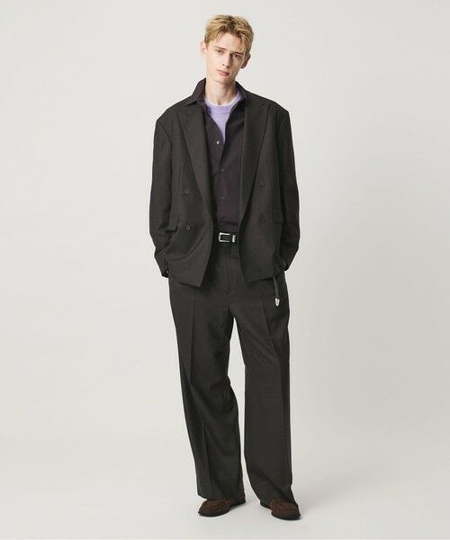 BEAUTY&YOUTH UNITED ARROWS / ビューティー&ユース ユナイテッドアローズ その他パンツ | N/SUIT サキソニー 2プリーツ ワイド スラックス（DK.BROWN）