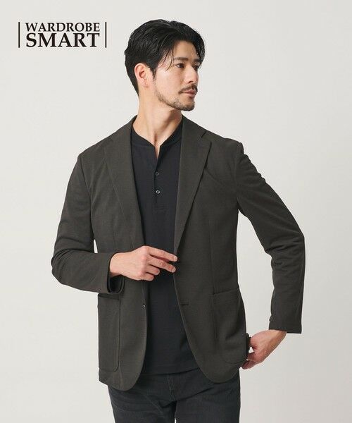 BEAUTY&YOUTH UNITED ARROWS / ビューティー&ユース ユナイテッドアローズ テーラードジャケット | 【WEB限定 WARDROBE SMART】エアリーピケ ジャージ 2B ジャケット（DK.GRAY）