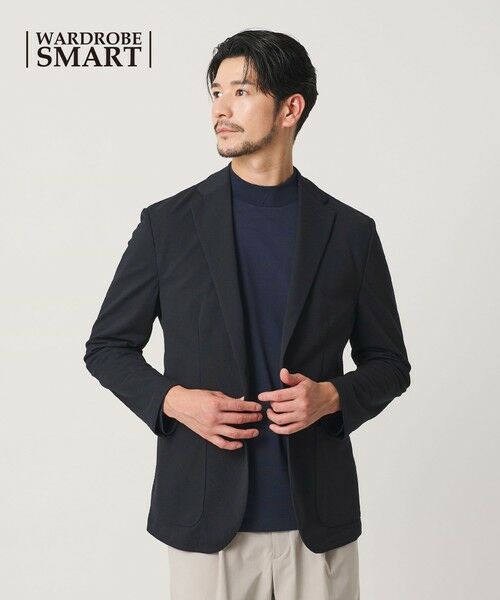 BEAUTY&YOUTH UNITED ARROWS / ビューティー&ユース ユナイテッドアローズ テーラードジャケット | 【WEB限定 WARDROBE SMART】エアリーピケ ジャージ 2B ジャケット（NAVY）