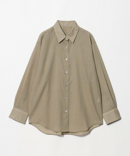 BEAUTY&YOUTH UNITED ARROWS / ビューティー&ユース ユナイテッドアローズ シャツ・ブラウス | 毛ポリエステル ソリッド＆チェック レギュラーカラーシャツ ウォッシャブル（BEIGE）