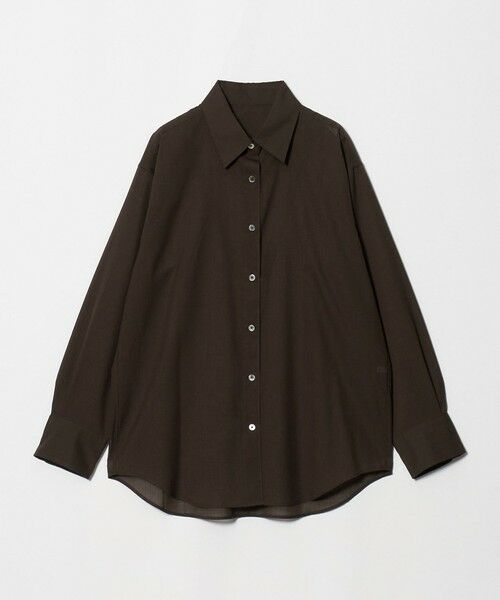BEAUTY&YOUTH UNITED ARROWS / ビューティー&ユース ユナイテッドアローズ シャツ・ブラウス | 毛ポリエステル ソリッド＆チェック レギュラーカラーシャツ ウォッシャブル（DK.BROWN）