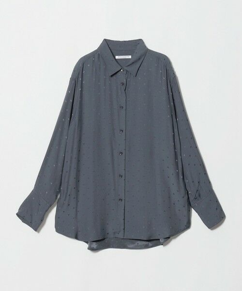 BEAUTY&YOUTH UNITED ARROWS / ビューティー&ユース ユナイテッドアローズ シャツ・ブラウス | レーヨン ドットジャガード タック レギュラーカラー シャツ（NAVY）