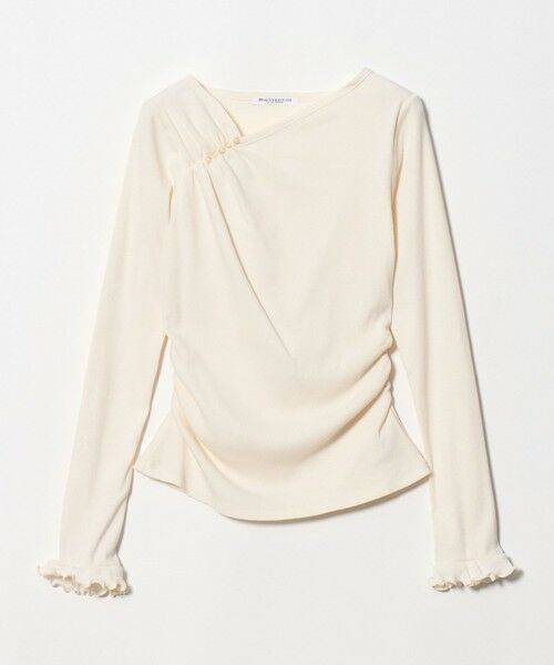 BEAUTY&YOUTH UNITED ARROWS / ビューティー&ユース ユナイテッドアローズ カットソー | コットン リブ ボタン ギャザー プルオーバー（OFF WHITE）