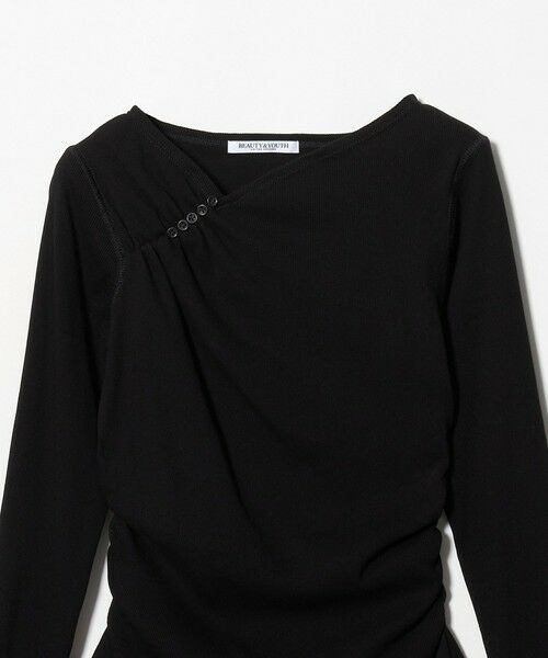 BEAUTY&YOUTH UNITED ARROWS / ビューティー&ユース ユナイテッドアローズ カットソー | コットン リブ ボタン ギャザー プルオーバー | 詳細3