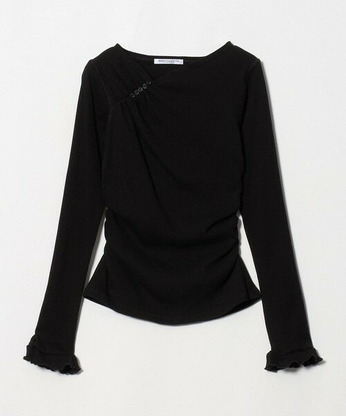BEAUTY&YOUTH UNITED ARROWS / ビューティー&ユース ユナイテッドアローズ カットソー | コットン リブ ボタン ギャザー プルオーバー（BLACK）
