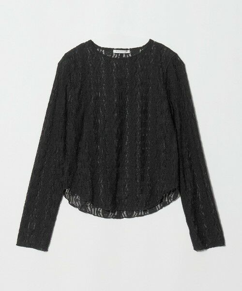 BEAUTY&YOUTH UNITED ARROWS / ビューティー&ユース ユナイテッドアローズ カットソー | ブラッシュド レース プルオーバー ウォッシャブル（BLACK）
