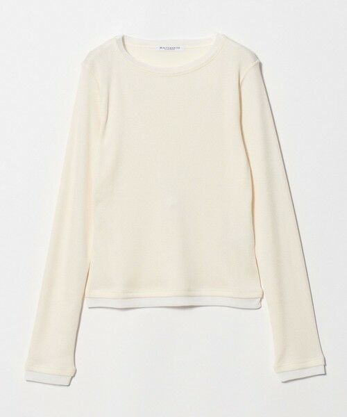 BEAUTY&YOUTH UNITED ARROWS / ビューティー&ユース ユナイテッドアローズ カットソー | ポリエステルコットン テレコ チュール ドッキングプルオーバー（OFF WHITE）