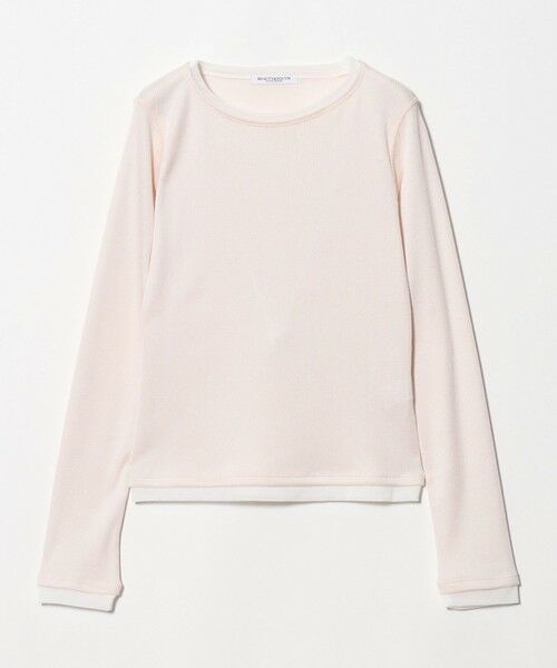 BEAUTY&YOUTH UNITED ARROWS / ビューティー&ユース ユナイテッドアローズ カットソー | ポリエステルコットン テレコ チュール ドッキングプルオーバー（LT.PINK）