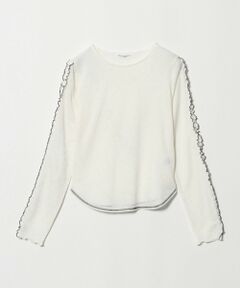 BEAUTY&YOUTH UNITED ARROWS / ビューティー&ユース ユナイテッドアローズ カットソー | コットンナイロン ジャガード フリル プルオーバー ウォッシャブル