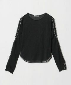BEAUTY&YOUTH UNITED ARROWS / ビューティー&ユース ユナイテッドアローズ カットソー | コットンナイロン ジャガード フリル プルオーバー ウォッシャブル