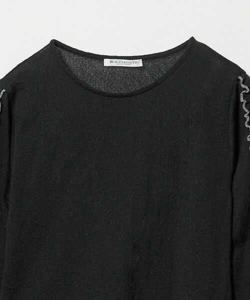 BEAUTY&YOUTH UNITED ARROWS / ビューティー&ユース ユナイテッドアローズ カットソー | コットンナイロン ジャガード フリル プルオーバー ウォッシャブル | 詳細3
