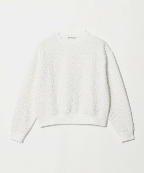 BEAUTY&YOUTH UNITED ARROWS / ビューティー&ユース ユナイテッドアローズ カットソー | フラワーレオパード ジャガード クルーネック プルオーバー（OFF WHITE）