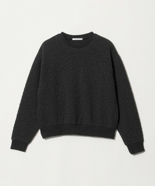 BEAUTY&YOUTH UNITED ARROWS / ビューティー&ユース ユナイテッドアローズ カットソー | フラワーレオパード ジャガード クルーネック プルオーバー（BLACK）