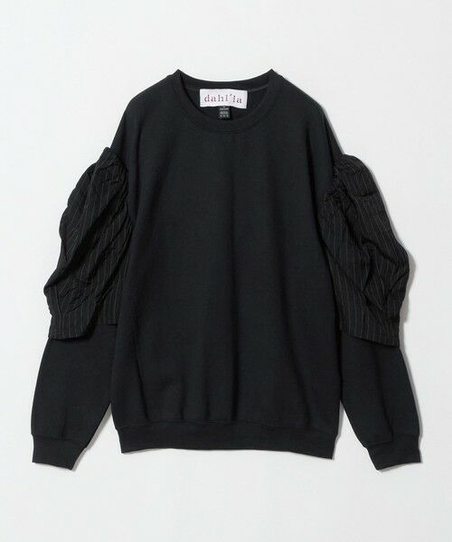 BEAUTY&YOUTH UNITED ARROWS / ビューティー&ユース ユナイテッドアローズ スウェット | 【WEB限定】＜dahl’ia＞リメイク パワーショルダー スウェット（BLACK）