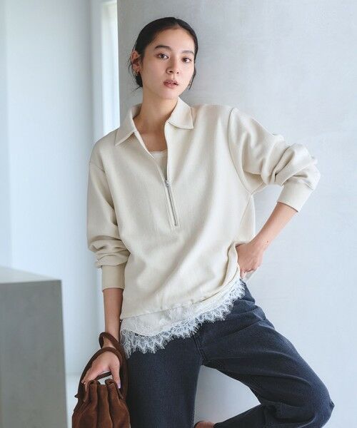 BEAUTY&YOUTH UNITED ARROWS / ビューティー&ユース ユナイテッドアローズ カットソー | 【WEB限定 Wardrobe DAILY MINIMAL】ダンボールジャージー ハーフジッププルオーバー | 詳細2