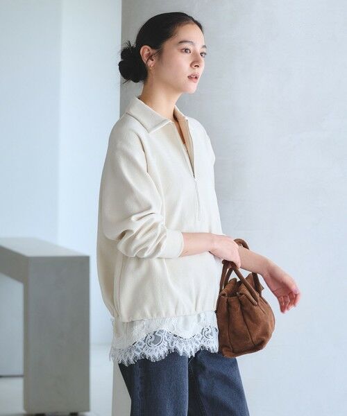 BEAUTY&YOUTH UNITED ARROWS / ビューティー&ユース ユナイテッドアローズ カットソー | 【WEB限定 Wardrobe DAILY MINIMAL】ダンボールジャージー ハーフジッププルオーバー | 詳細3