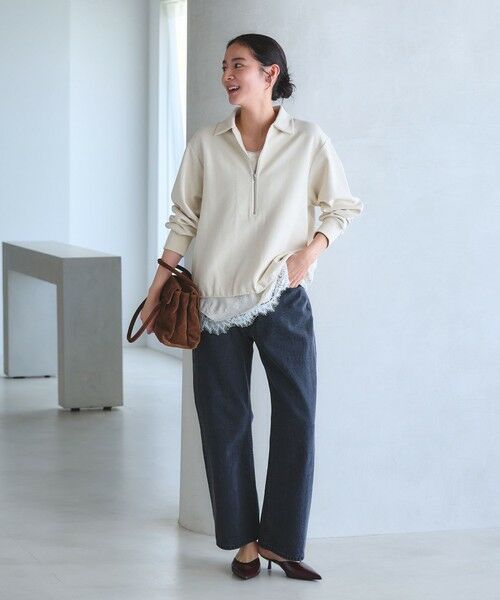 BEAUTY&YOUTH UNITED ARROWS / ビューティー&ユース ユナイテッドアローズ カットソー | 【WEB限定 Wardrobe DAILY MINIMAL】ダンボールジャージー ハーフジッププルオーバー | 詳細6