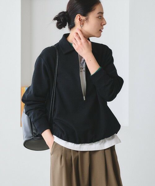 BEAUTY&YOUTH UNITED ARROWS / ビューティー&ユース ユナイテッドアローズ カットソー | 【WEB限定 Wardrobe DAILY MINIMAL】ダンボールジャージー ハーフジッププルオーバー | 詳細12