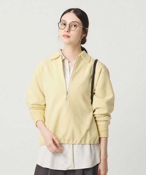 BEAUTY&YOUTH UNITED ARROWS / ビューティー&ユース ユナイテッドアローズ カットソー | 【WEB限定 Wardrobe DAILY MINIMAL】ダンボールジャージー ハーフジッププルオーバー（CREAM）
