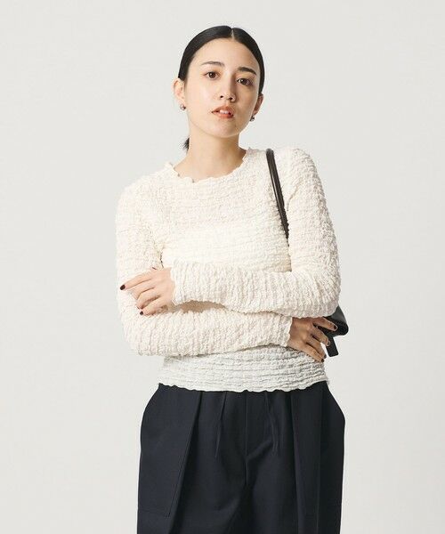 BEAUTY&YOUTH UNITED ARROWS / ビューティー&ユース ユナイテッドアローズ カットソー | 【WEB限定】シュリンクレース ロングスリーブプルオーバー | 詳細1