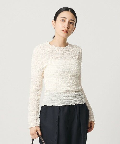 BEAUTY&YOUTH UNITED ARROWS / ビューティー&ユース ユナイテッドアローズ カットソー | 【WEB限定】シュリンクレース ロングスリーブプルオーバー | 詳細2