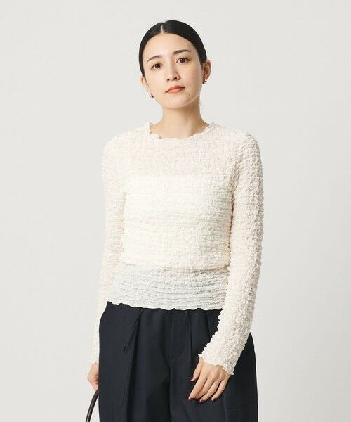 BEAUTY&YOUTH UNITED ARROWS / ビューティー&ユース ユナイテッドアローズ カットソー | 【WEB限定】シュリンクレース ロングスリーブプルオーバー | 詳細3