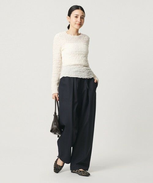 BEAUTY&YOUTH UNITED ARROWS / ビューティー&ユース ユナイテッドアローズ カットソー | 【WEB限定】シュリンクレース ロングスリーブプルオーバー | 詳細4