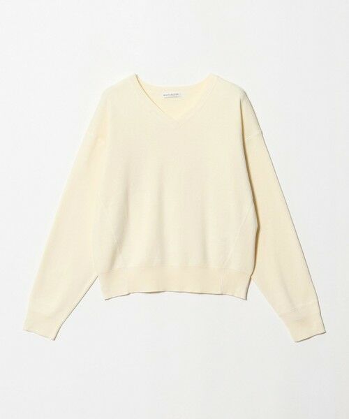 BEAUTY&YOUTH UNITED ARROWS / ビューティー&ユース ユナイテッドアローズ ニット・セーター | ソフトコットン Vネック スムース ニットプルオーバー ウォッシャブル（OFF WHITE）