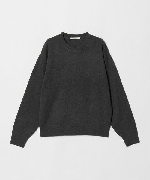 BEAUTY&YOUTH UNITED ARROWS / ビューティー&ユース ユナイテッドアローズ ニット・セーター | コットンウール スムース クルーネック プルオーバー ウォッシャブル（DK.GRAY）