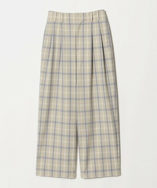 BEAUTY&YOUTH UNITED ARROWS / ビューティー&ユース ユナイテッドアローズ その他パンツ | ポリエステルブレンド チェック ワイドパンツ（BEIGE）