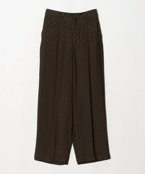 BEAUTY&YOUTH UNITED ARROWS / ビューティー&ユース ユナイテッドアローズ その他パンツ | レーヨン ドットジャガード タック バックゴムパンツ/ダークブラウン（DK.BROWN）