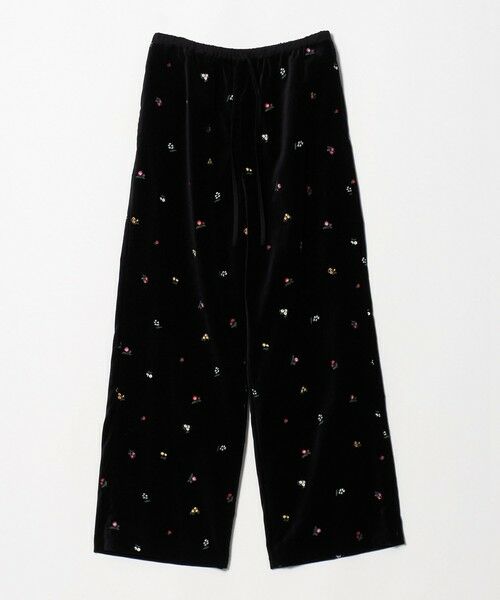 BEAUTY&YOUTH UNITED ARROWS / ビューティー&ユース ユナイテッドアローズ その他パンツ | ベロア エンブロイダリー イージーパンツ（BLACK）
