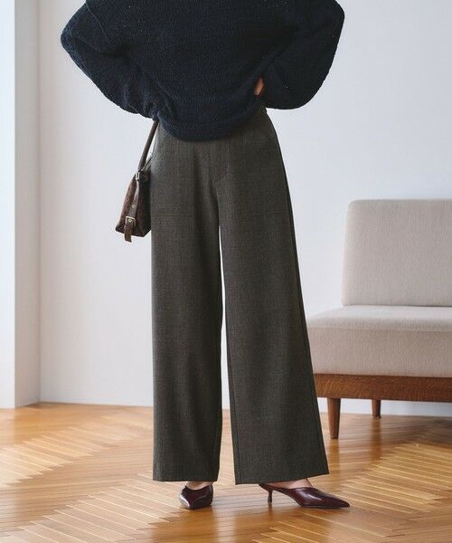 BEAUTY&YOUTH UNITED ARROWS / ビューティー&ユース ユナイテッドアローズ スラックス・ドレスパンツ | 【WEB限定 Wardrobe DAILY MINIMAL】メランジ ステッチワイドパンツ ウォッシャブル（DK.GRAY）