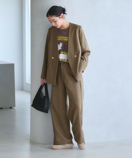 BEAUTY&YOUTH UNITED ARROWS / ビューティー&ユース ユナイテッドアローズ スラックス・ドレスパンツ | 【WEB限定 Wardrobe DAILY MINIMAL】メランジ ステッチワイドパンツ ウォッシャブル | 詳細28