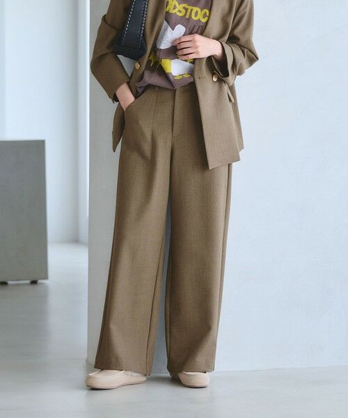 BEAUTY&YOUTH UNITED ARROWS / ビューティー&ユース ユナイテッドアローズ スラックス・ドレスパンツ | 【WEB限定 Wardrobe DAILY MINIMAL】メランジ ステッチワイドパンツ ウォッシャブル | 詳細25