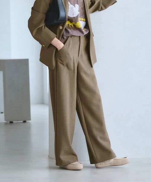 BEAUTY&YOUTH UNITED ARROWS / ビューティー&ユース ユナイテッドアローズ スラックス・ドレスパンツ | 【WEB限定 Wardrobe DAILY MINIMAL】メランジ ステッチワイドパンツ ウォッシャブル | 詳細26