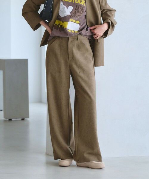 BEAUTY&YOUTH UNITED ARROWS / ビューティー&ユース ユナイテッドアローズ スラックス・ドレスパンツ | 【WEB限定 Wardrobe DAILY MINIMAL】メランジ ステッチワイドパンツ ウォッシャブル（MOCA）