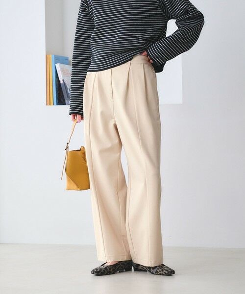 BEAUTY&YOUTH UNITED ARROWS / ビューティー&ユース ユナイテッドアローズ その他パンツ | 【WEB限定 Wardrobe DAILY MINIMAL】ジャージー タックカーブパンツ ウォッシャブル（OFF WHITE）