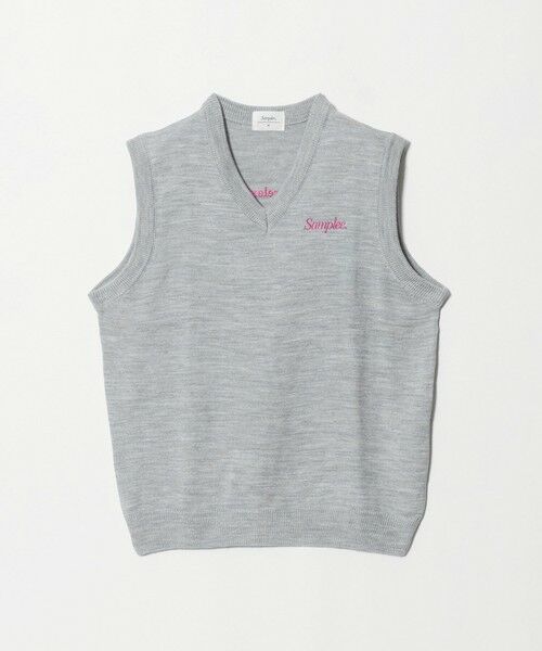 BEAUTY&YOUTH UNITED ARROWS / ビューティー&ユース ユナイテッドアローズ ベスト | ＜Samplee＞ロゴ ニットベスト（MD.GRAY）