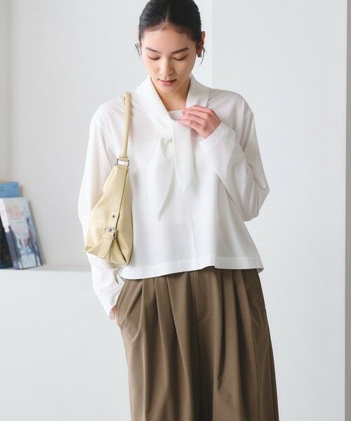 BEAUTY&YOUTH UNITED ARROWS / ビューティー&ユース ユナイテッドアローズ シャツ・ブラウス | 【WEB限定 Wardrobe DAILY MINIMAL】スカーフ ボウタイブラウス ウォッシャブル | 詳細2