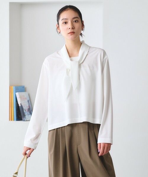 BEAUTY&YOUTH UNITED ARROWS / ビューティー&ユース ユナイテッドアローズ シャツ・ブラウス | 【WEB限定 Wardrobe DAILY MINIMAL】スカーフ ボウタイブラウス ウォッシャブル（WHITE）